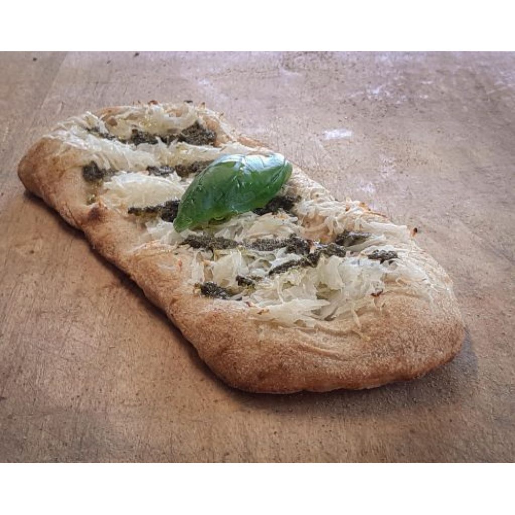 Pizza PATATE, PESTO, BASILICO