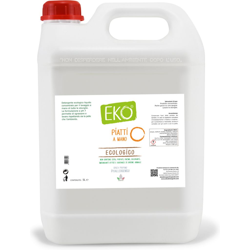 Eko detersivo piatti ecologico - SENZA PROFUMO 5L