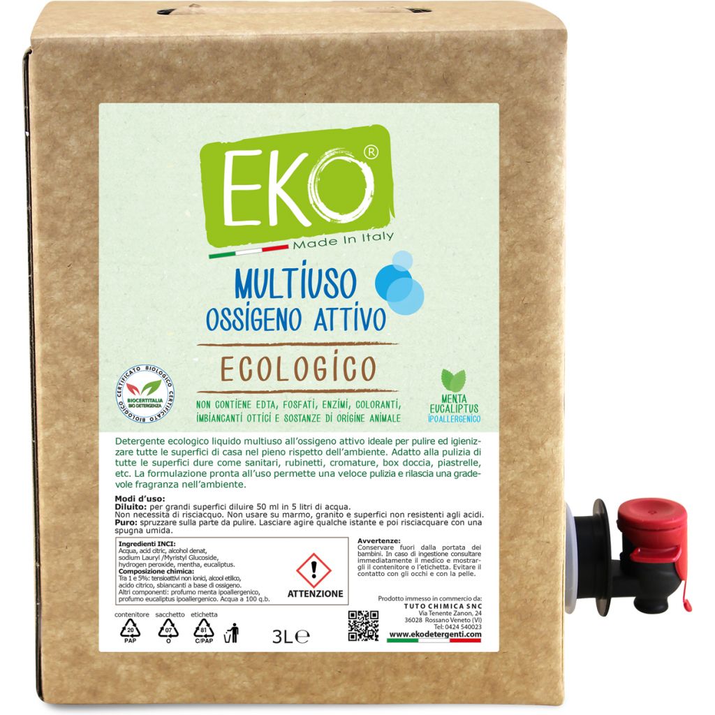 Eko multiuso all&rsquo;ossigeno attivo ecologico menta eucaliptus Bag in box 3L