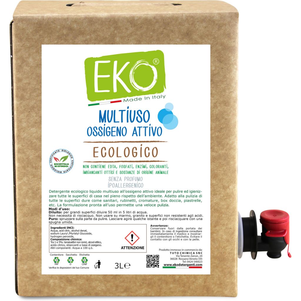 Eko multiuso all&rsquo;ossigeno attivo ecologico Senza Profumo Bag in box 3L