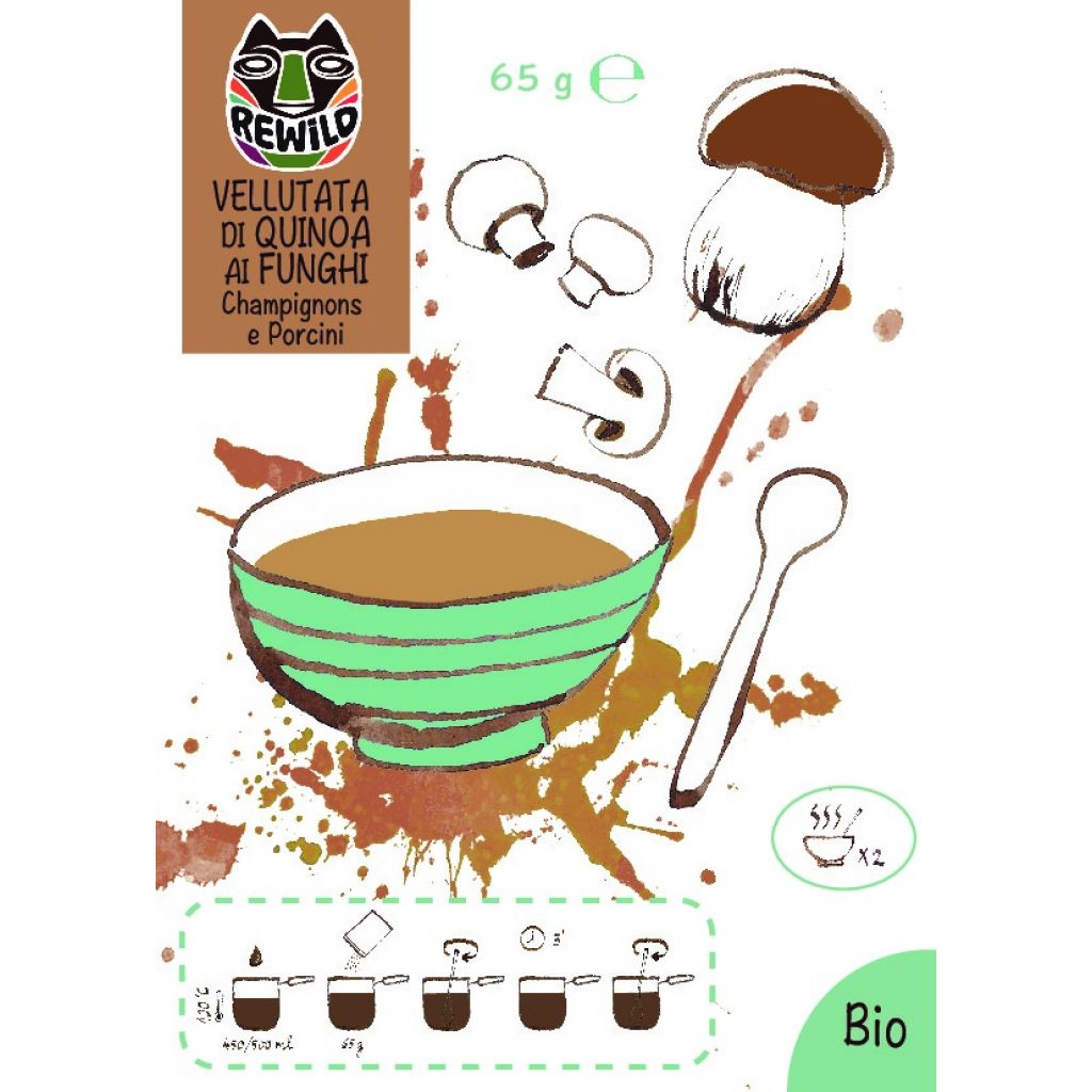 Vellutata di Quinoa ai Funghi (champignon e porcini) Bio 65g