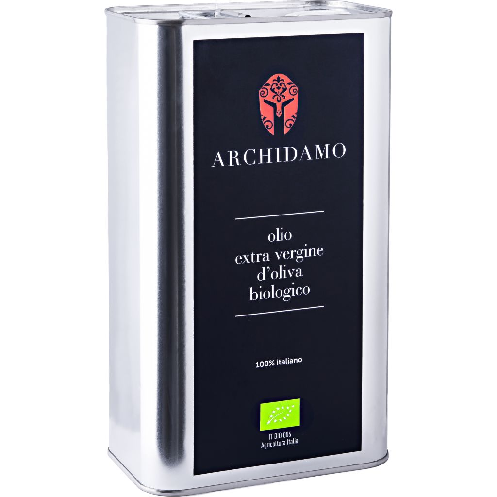 Organic extra virgin olive oil in 3 lt can