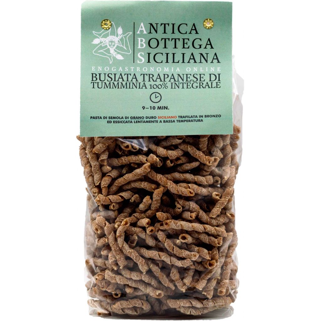 Busiata trapanese corta con farine di tumminia 100% integrale - 500g