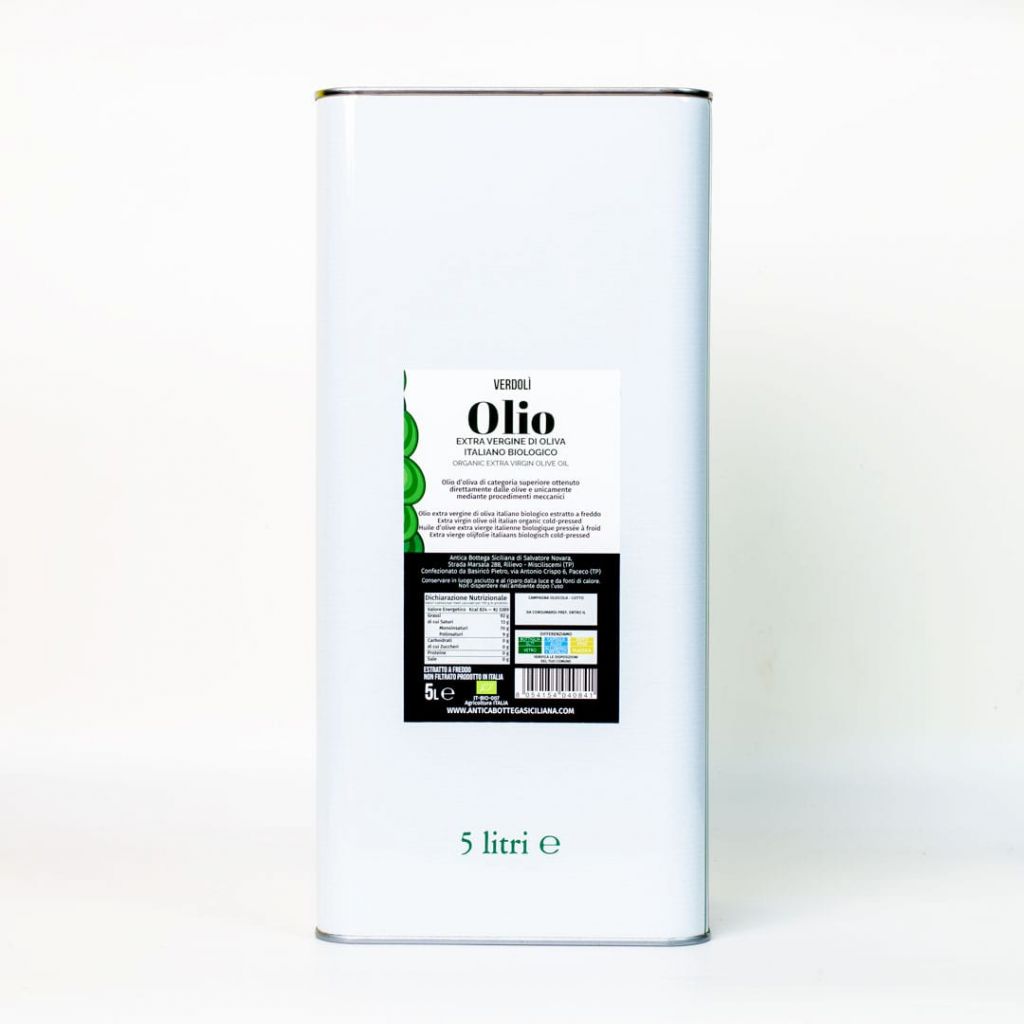 Olio Extra Vergine d'oliva Italiano Biologico Verdol&igrave; - 5L
