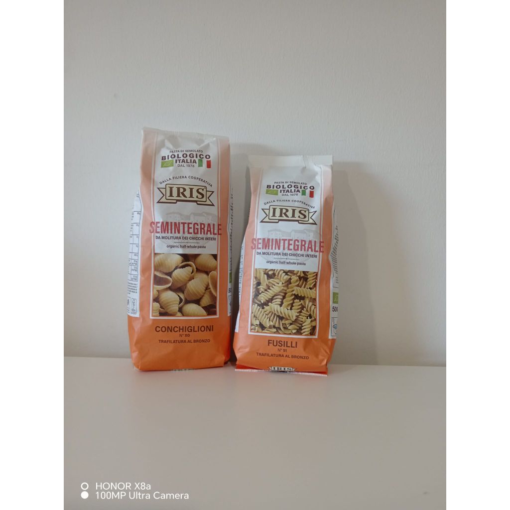 Granulated pasta (semi-wholemeal) mixed sizes bio IRIS 500g