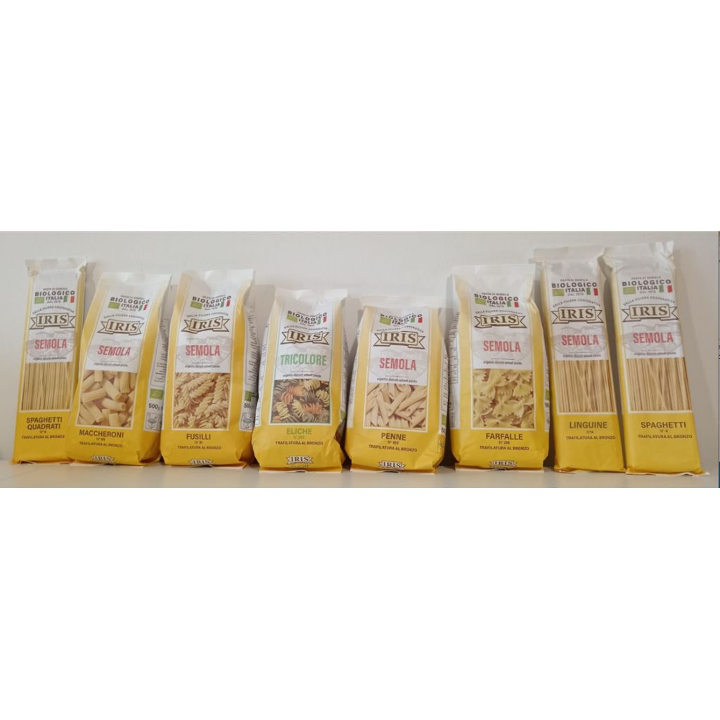 Semolina pasta mixed sizes bio IRIS 500g
