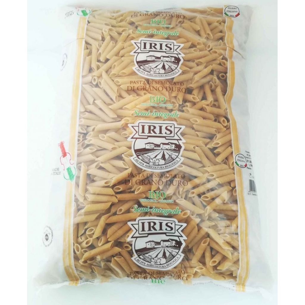 Organic semolina penne (semi-wholemeal) IRIS 5 Kg