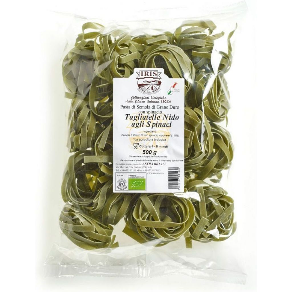 Organic green tagliatelle IRIS 500 g
