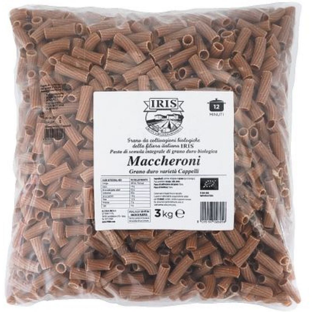 Whole wheat spaghetti CAPPELLI organic IRIS 3 Kg