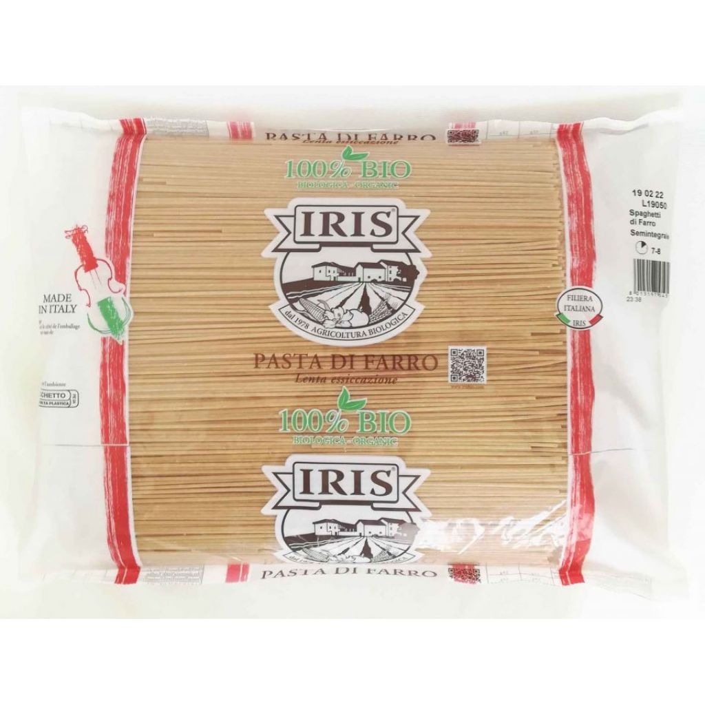 Organic semi-wholemeal spelled spaghetti IRIS 3 Kg