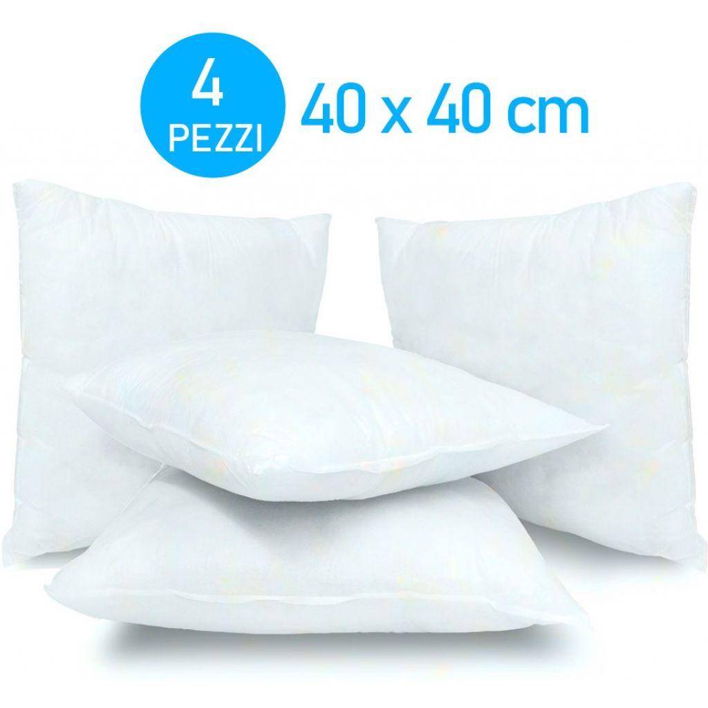 EcoSanatex Imbottitura Anima Cuscino Eco Sostenibile per Arredamento 4 pezzi 40x40cm