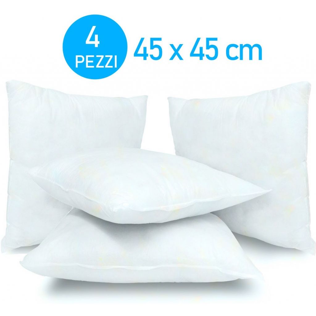 EcoSanatex Imbottitura Anima Cuscino Eco Sostenibile per Arredamento 4 pezzi 45x45cm