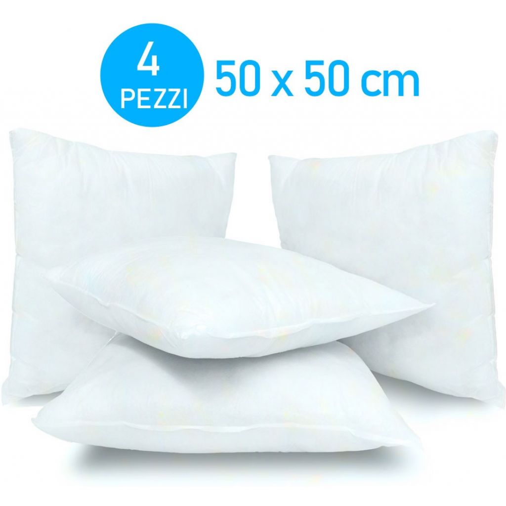 EcoSanatex Imbottitura Anima Cuscino Eco Sostenibile per Arredamento 4 pezzi 50x50cm
