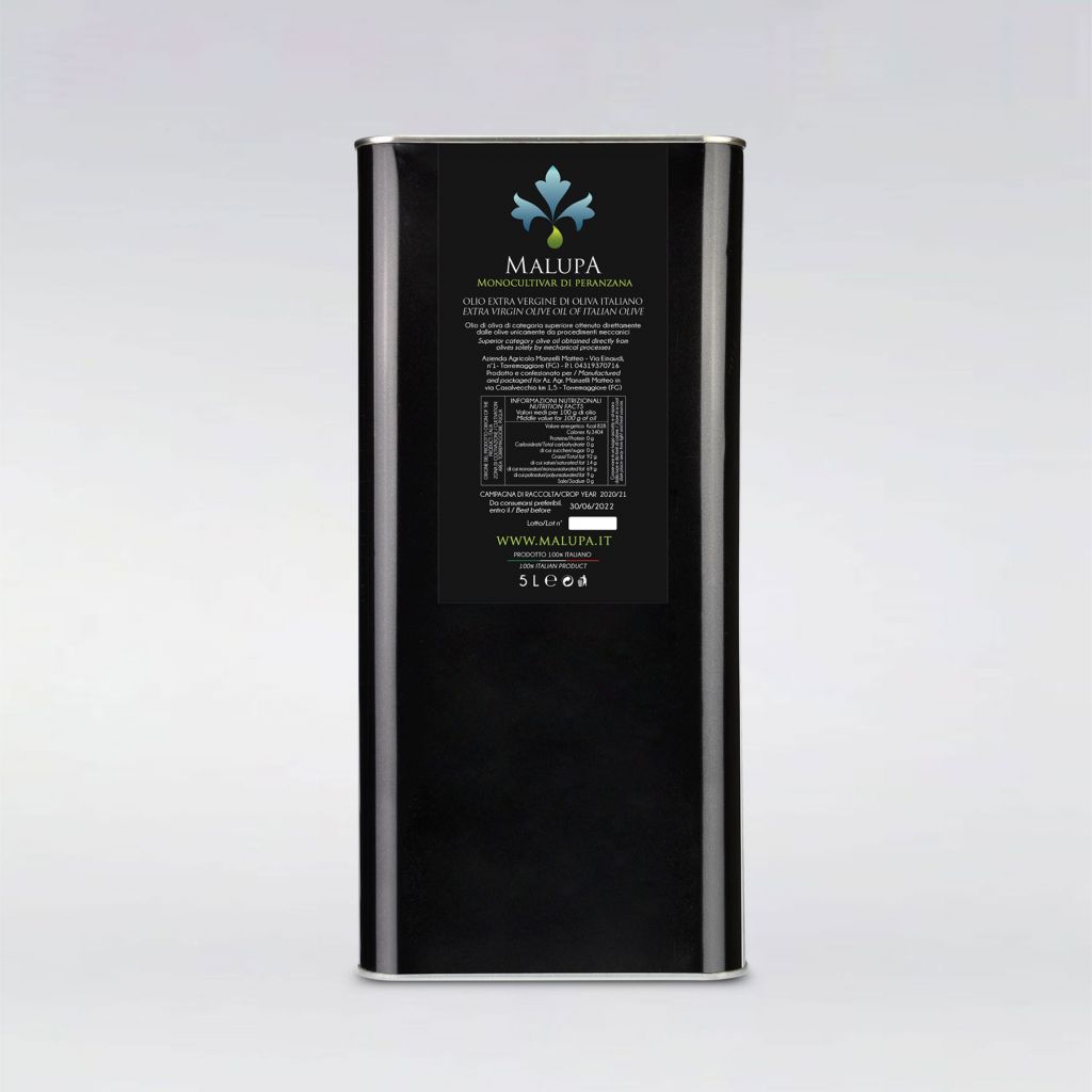 OLIO EXTRAVERGINE D'OLIVA QUALIT&Agrave; "PERANZANA" MADE IN PUGLIA - 5 LT