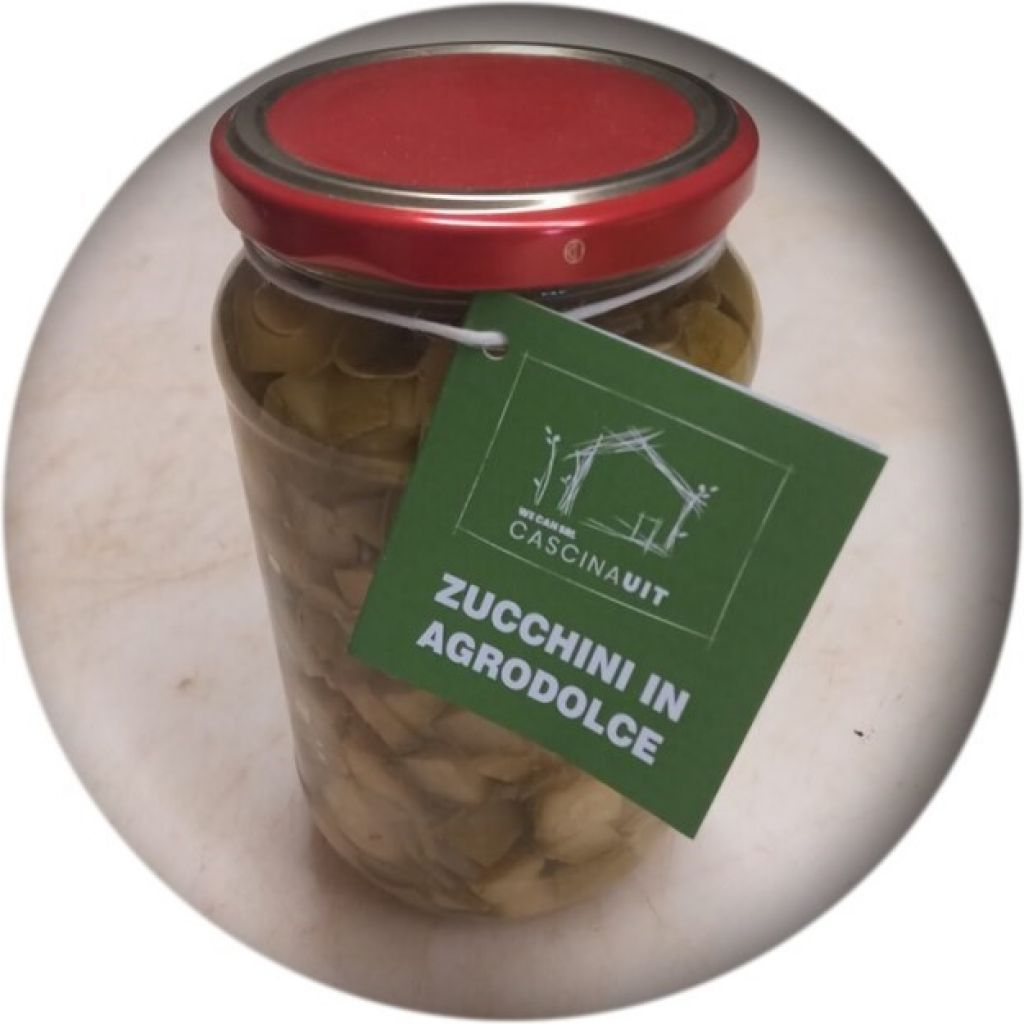 Zucchine in agrodolce con salvia e bacche di ginepro barattolo da 210 gr sgocciolato