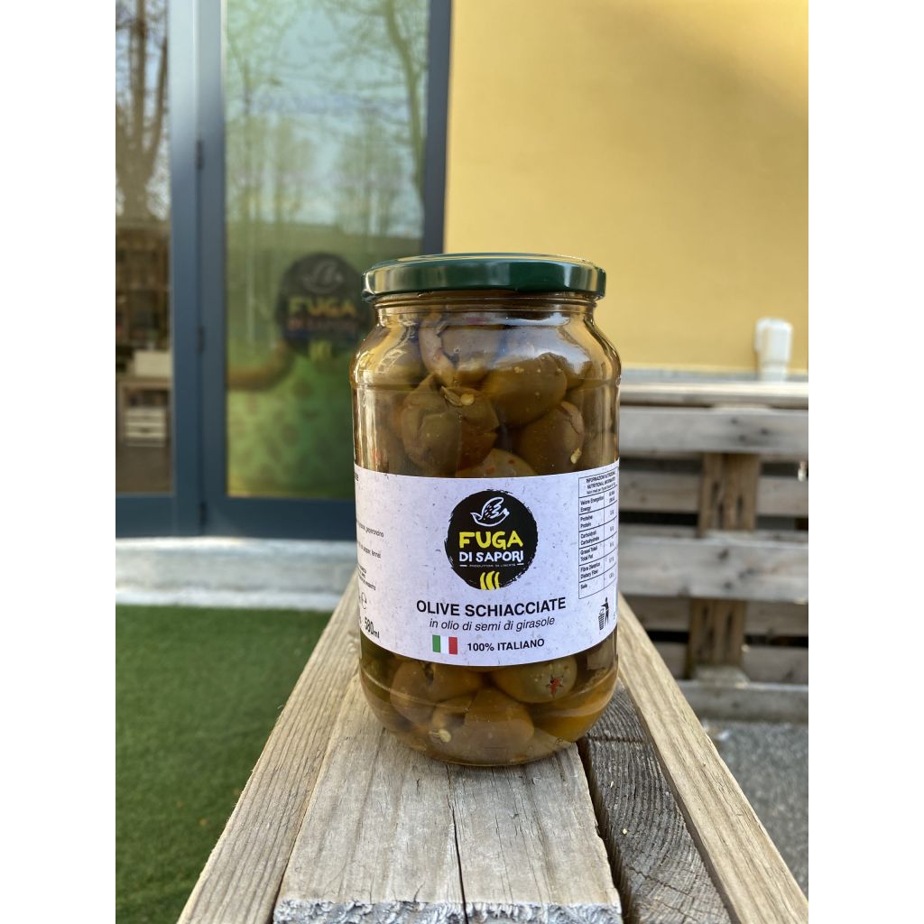 Olive schiacciate sottolio - 520 g