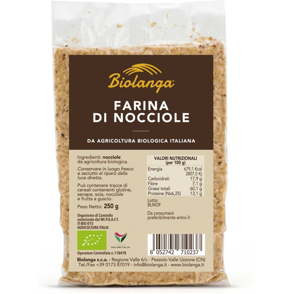 Farina di nocciole TGT tostate bio sottovuoto 250 g