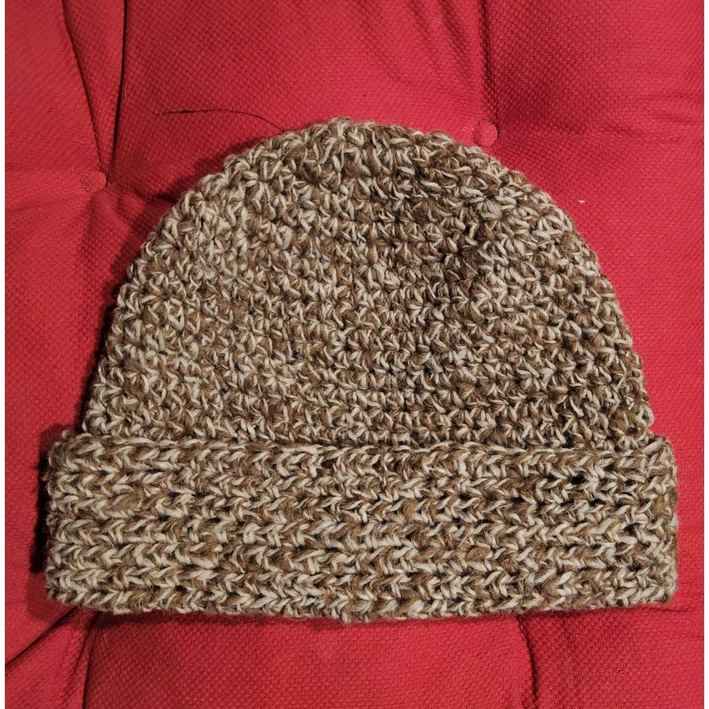 Cappellino lana melange marrone-grigio PRENOTAZIONE