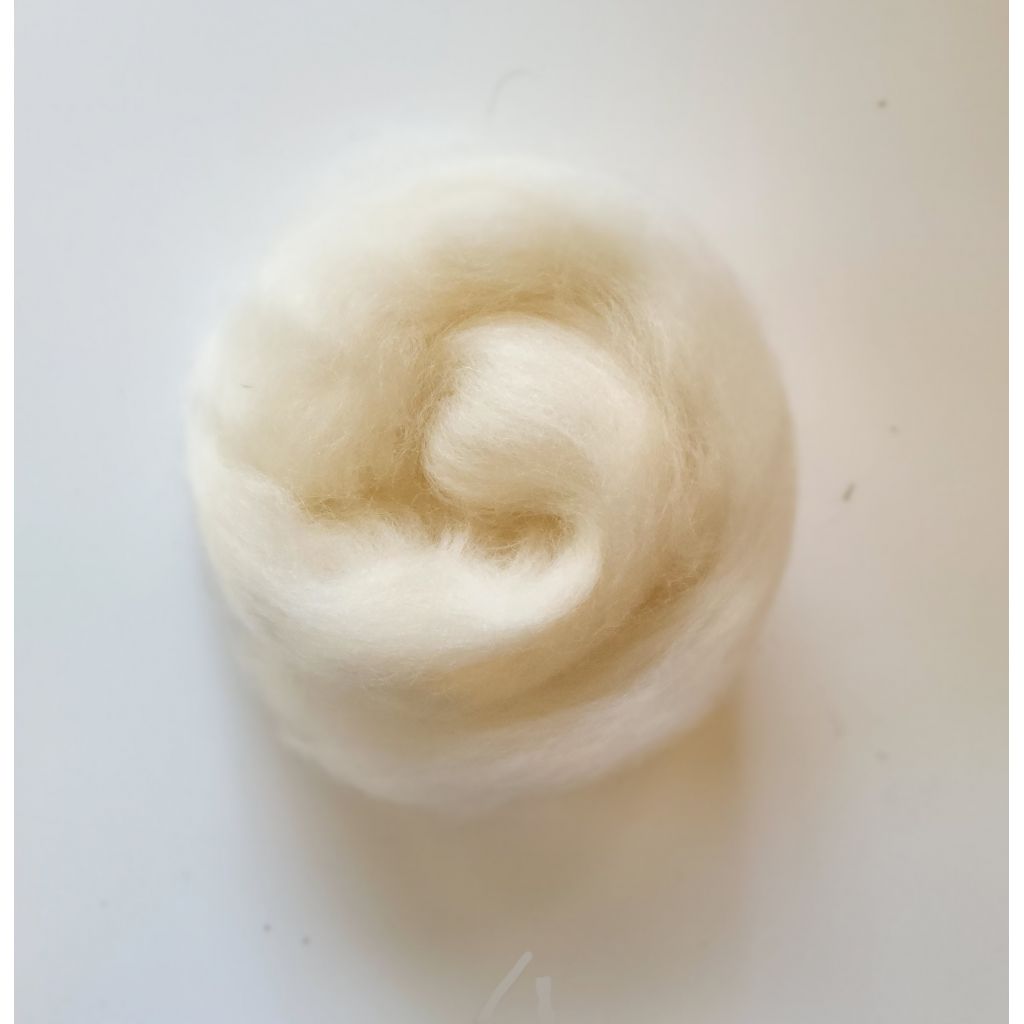 Lana cardata e pettinata bianca superiore