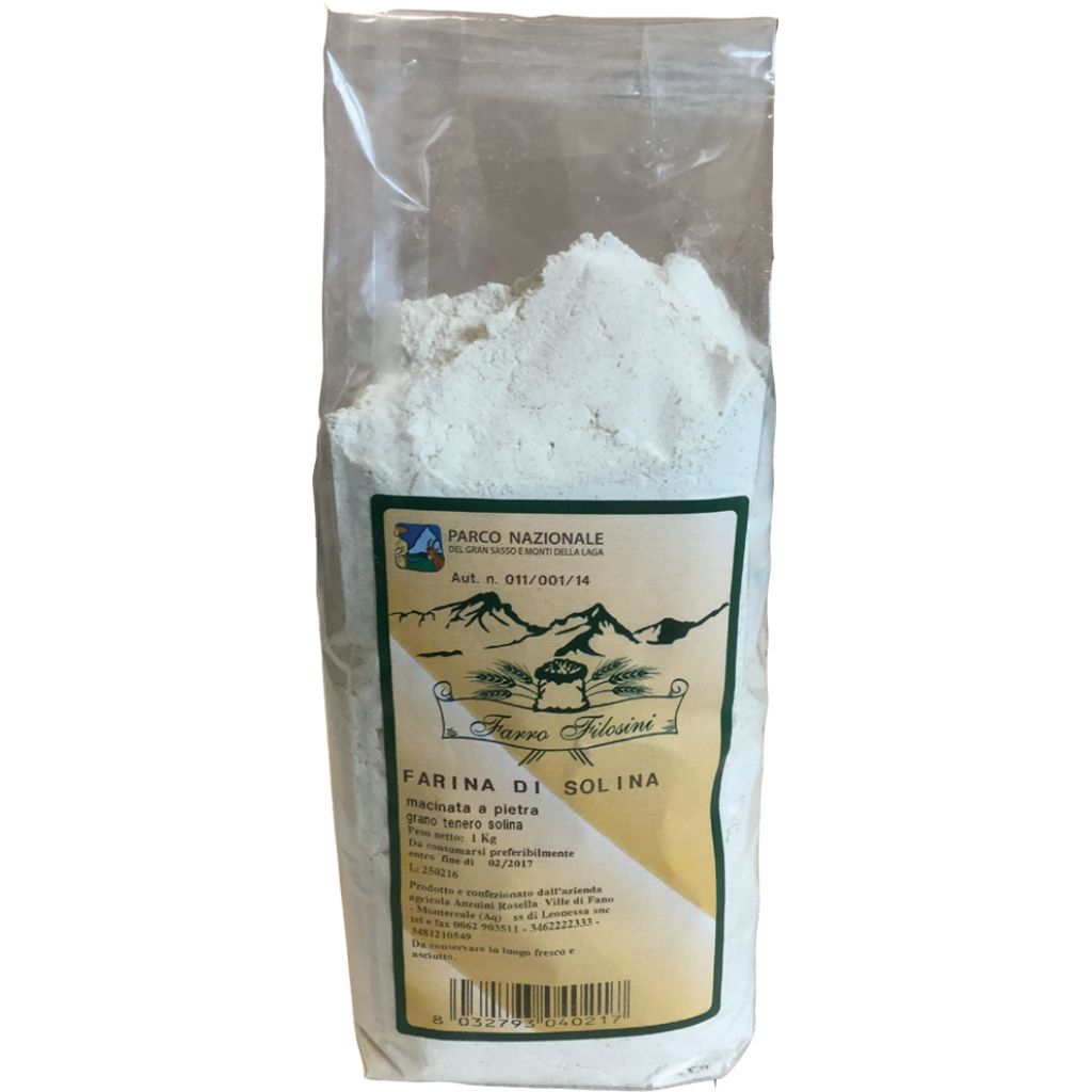 FARINA DI GRANO TENERO DI SOLINA semintegrale macinata a pietra 1 Kg Filosini