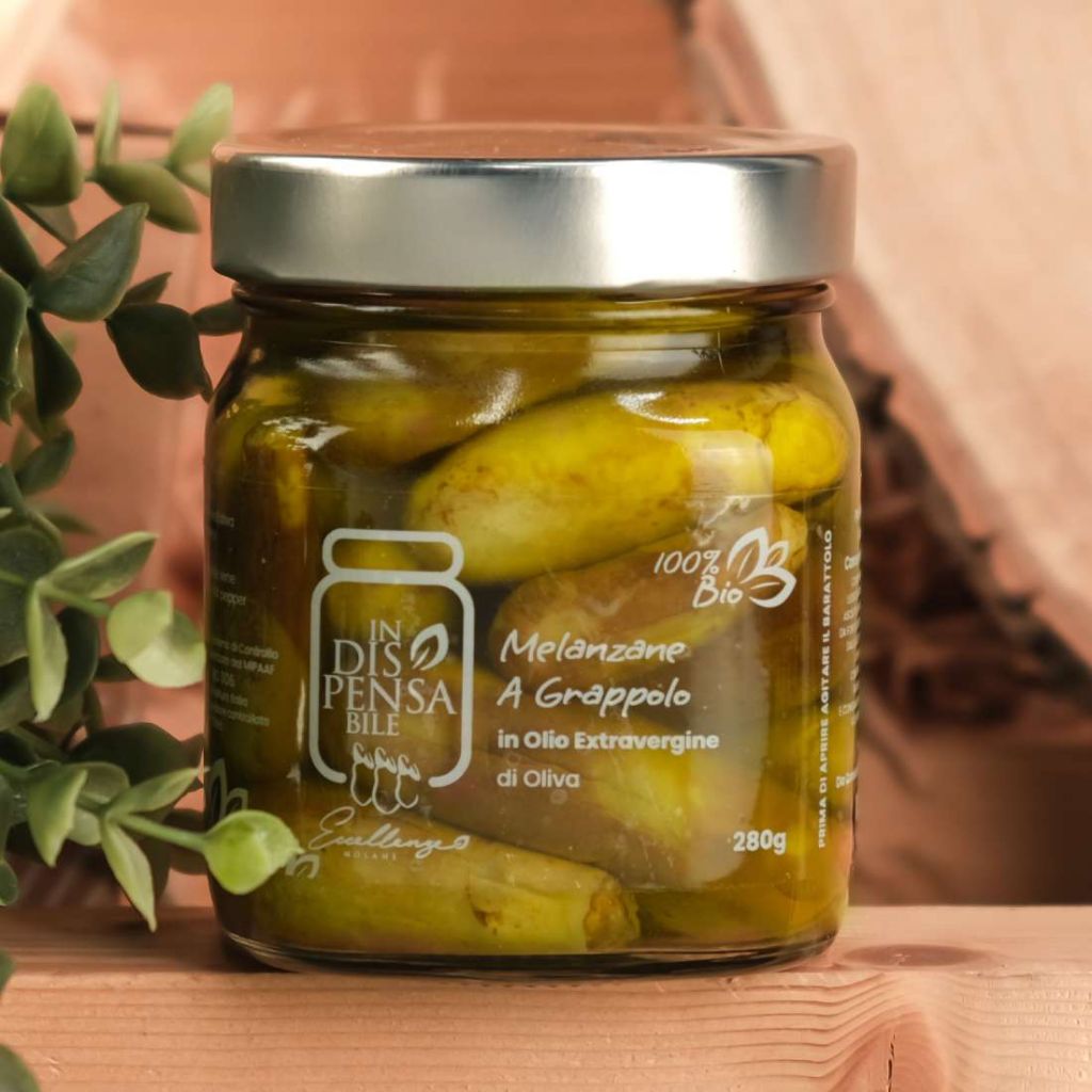 MELANZANE A GRAPPOLO IN OLIO EXTRAVERGINE D&rsquo;OLIVA BIO 280G