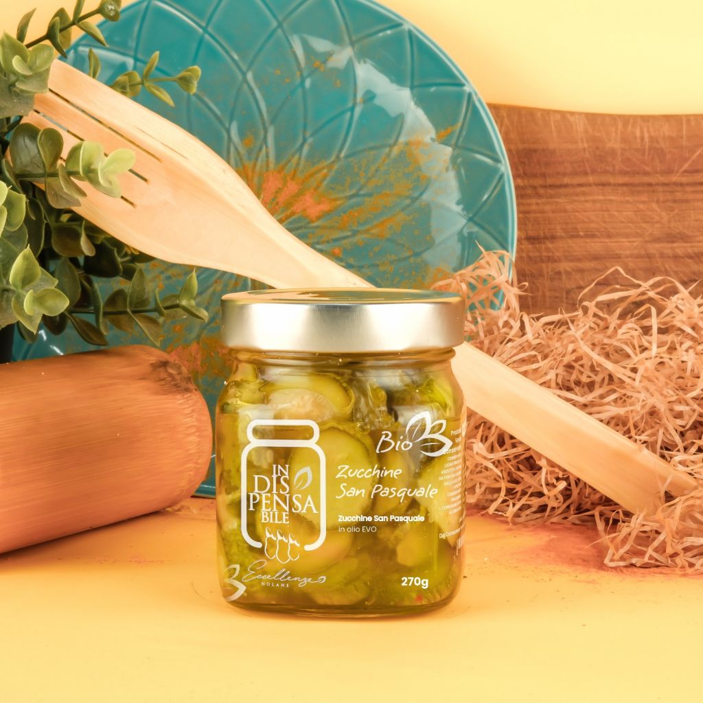 ZUCCHINE SAN PASQUALE BIO IN OLIO EXTRAVERGINE D&rsquo;OLIVA 270G