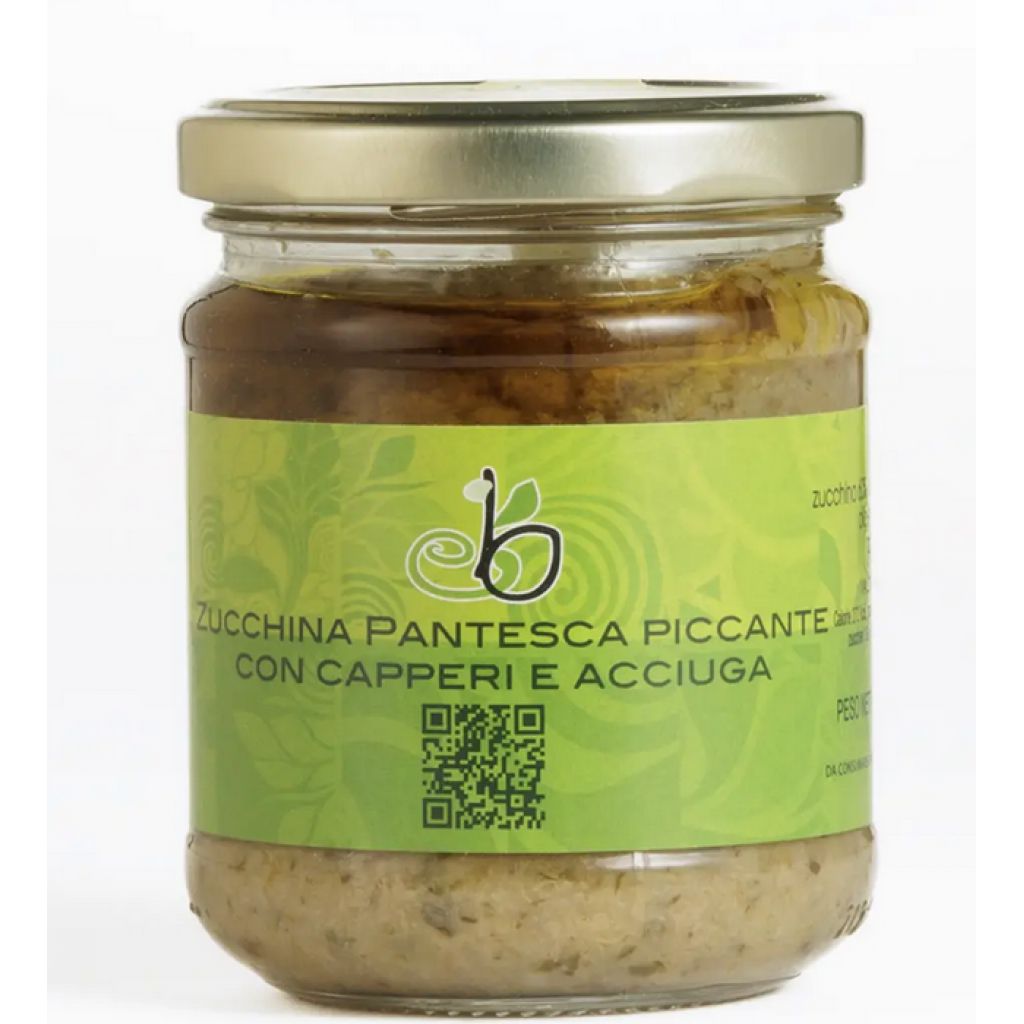Pat&egrave; di zucchina Pantesca piccante con capperi e acciuga 180g