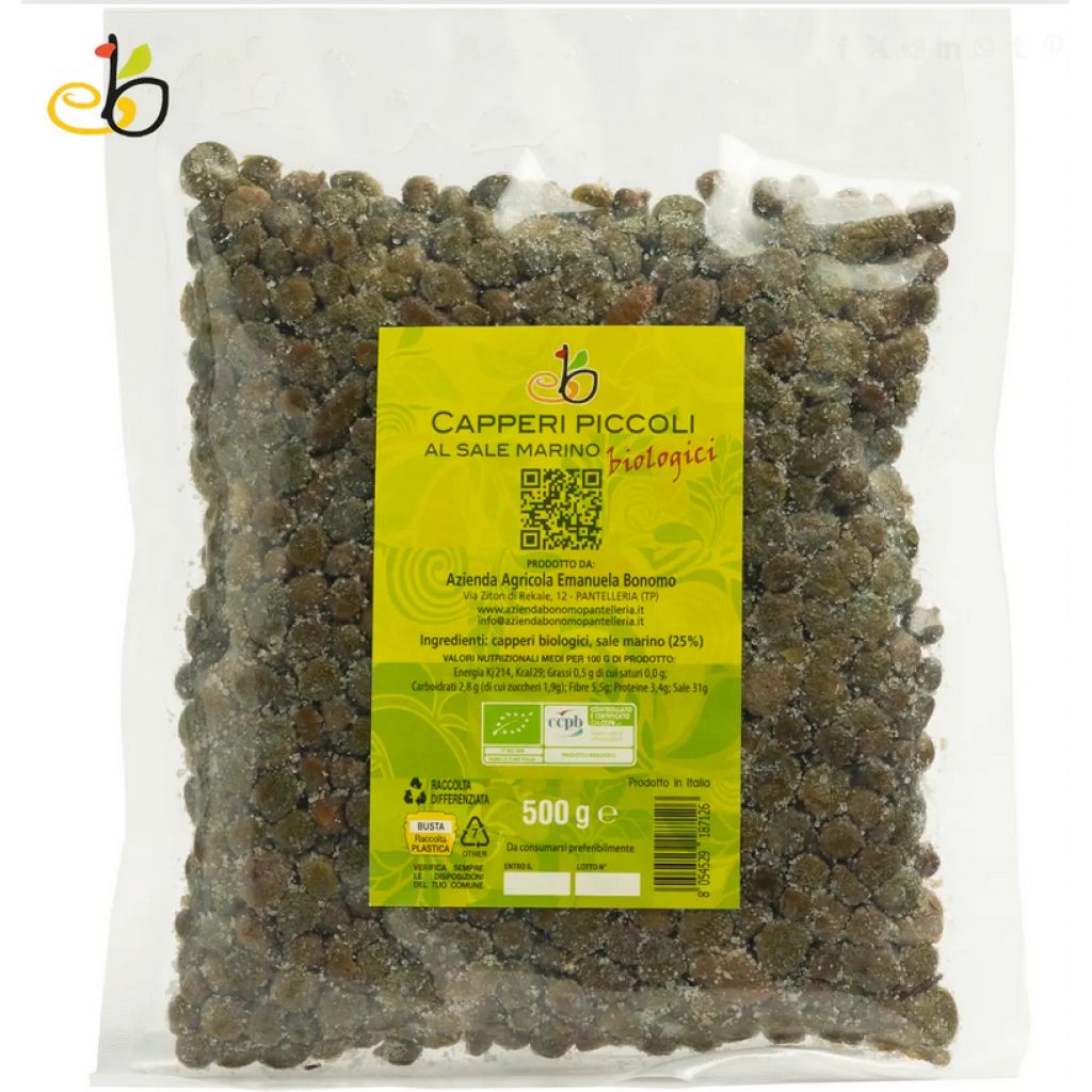 Capperi piccoli sale marino BIO 500g