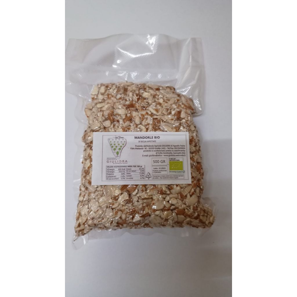 Mandorle bio di Sicilia affettate 500 G