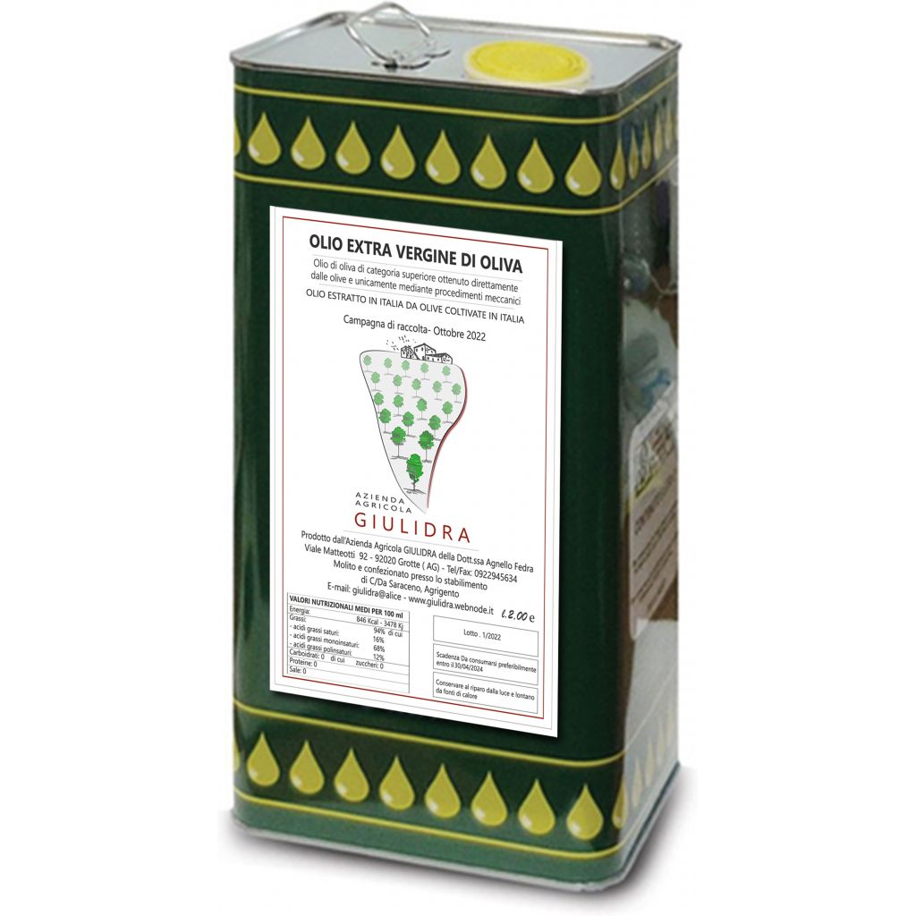 OLIO EXTRA VERGINE DI OLIVA MOLITO A FREDDO - LITRI 2