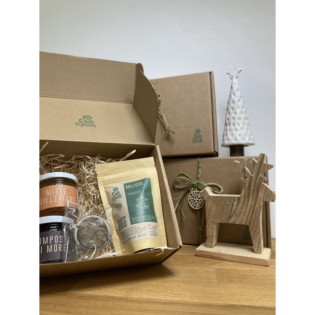 Box Buongiorno (Miele millefiori 125gr, composta more, Melissa 10gr. , infusore)