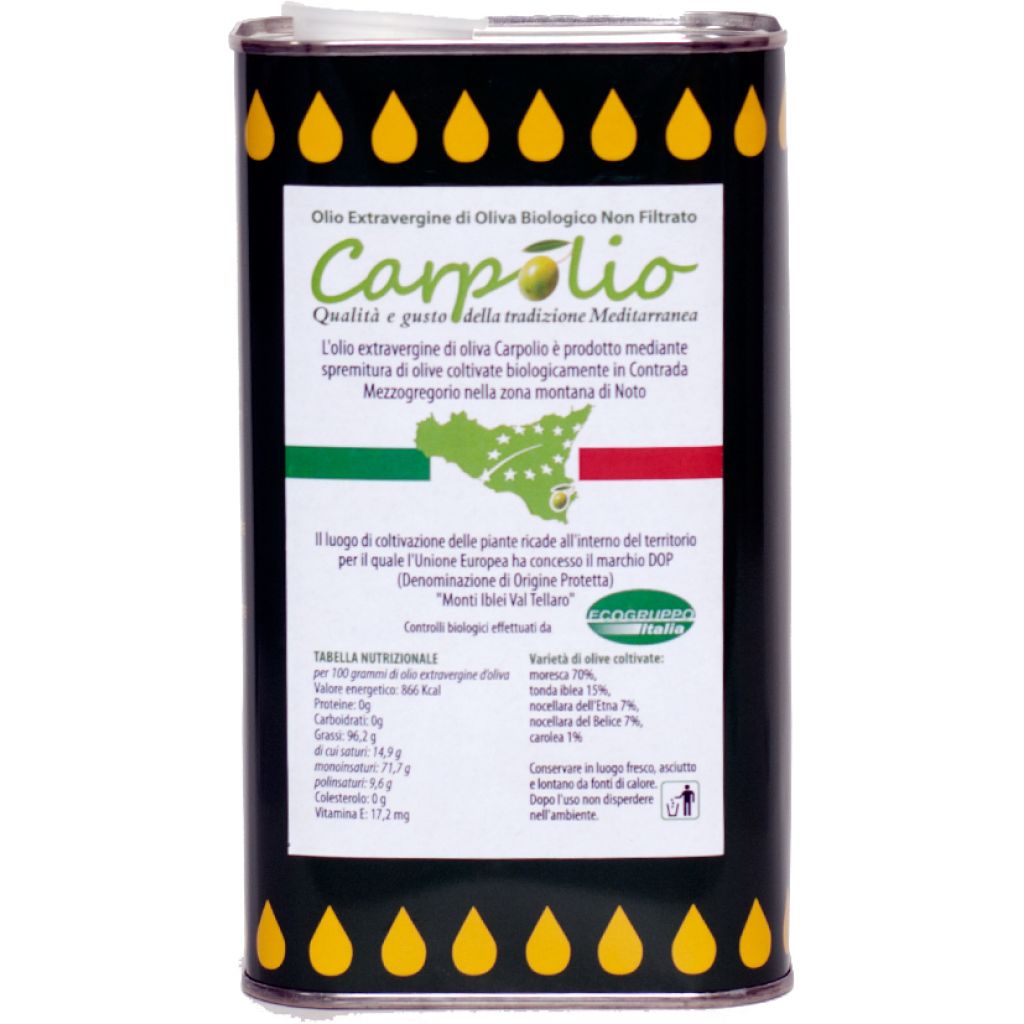 Olio Extravergine di Oliva Biologico - Lattina da 3 Lt