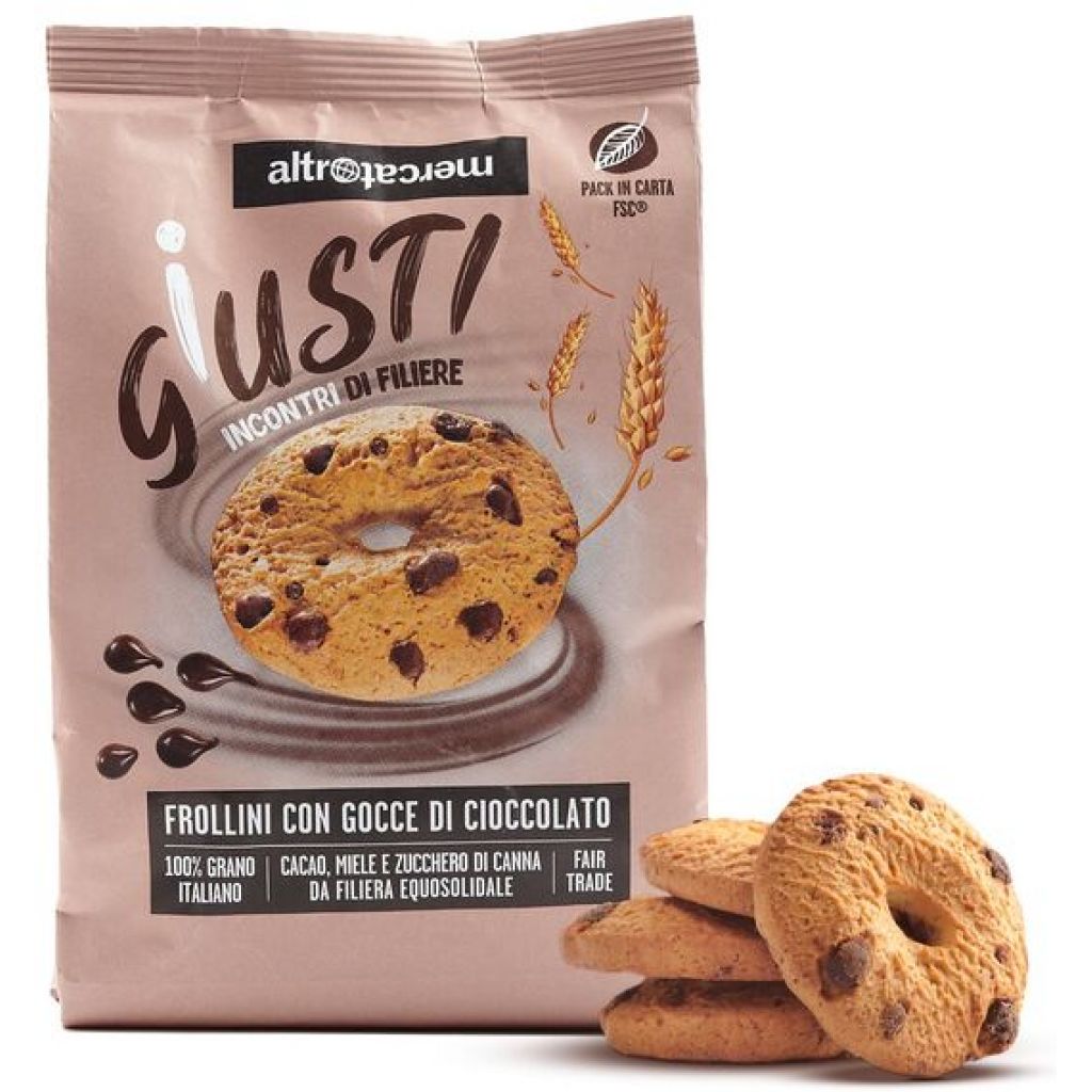 Frollini con grano 100% italiano, con cacao e zucchero di canna 300gr