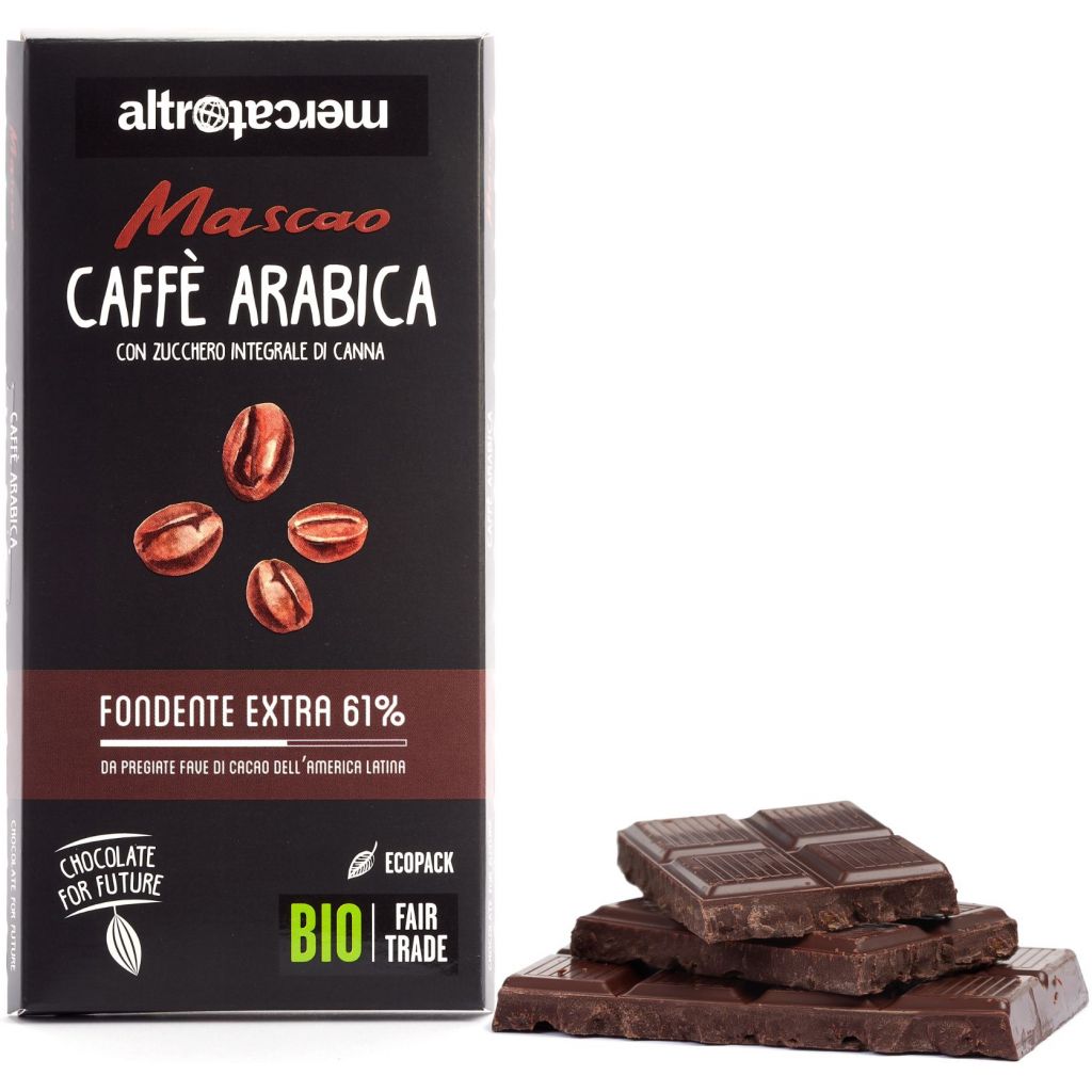 Cioccolato Mascao fondente extra al caff&egrave; arabica - bio - 100g