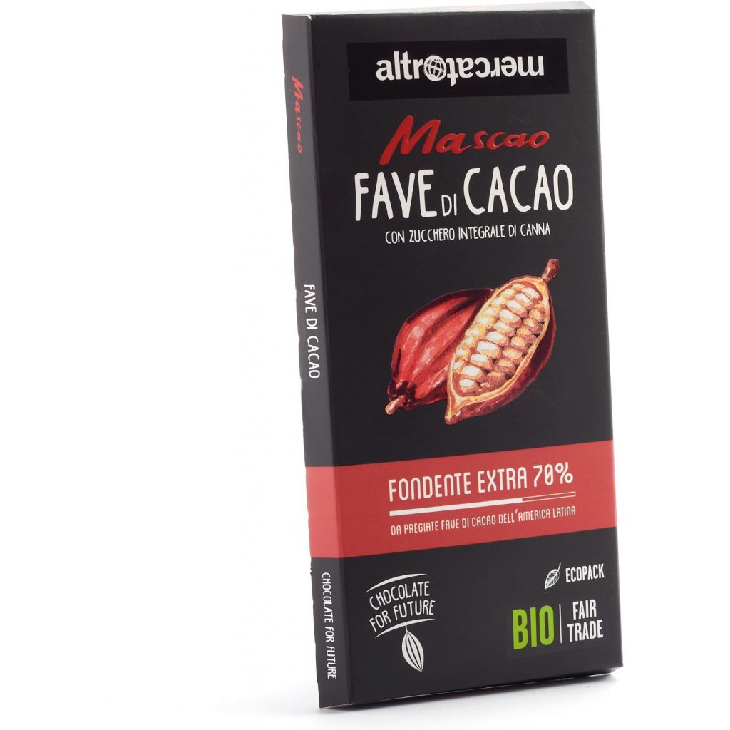 Cioccolato Mascao fondente extra 75% con fave di cacao - bio - 80g