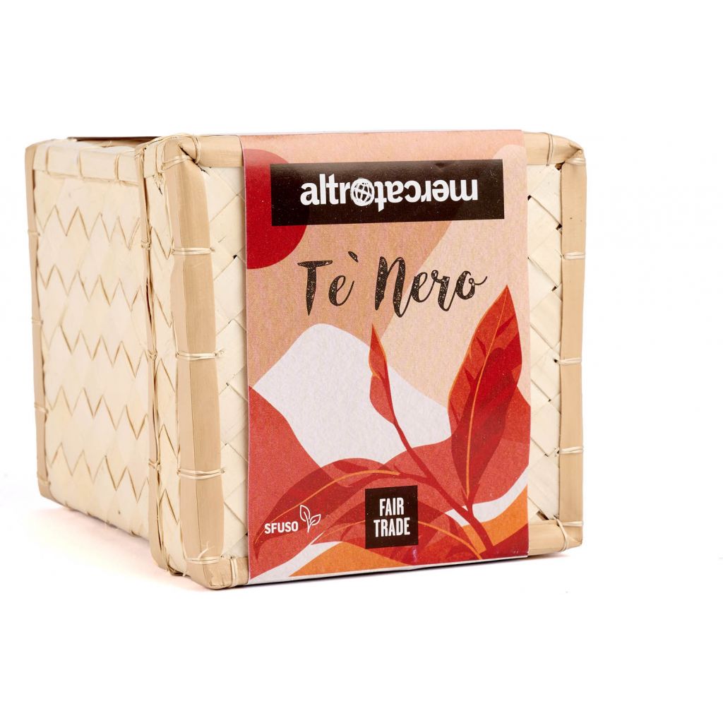 T&egrave; nero grado Pekoe: t&egrave; sfuso e confezionato in cestino artigianale.