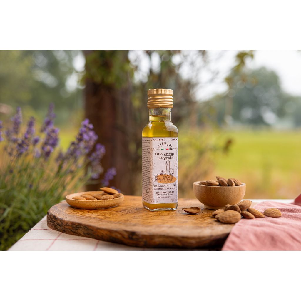 Olio alimentare Puro di Mandorle Dolci Integrali Bio Crude Italiane 100ml