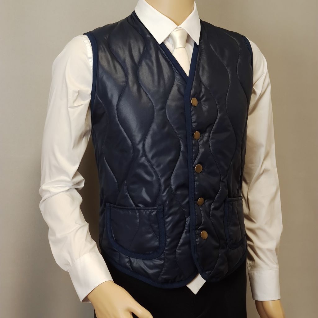 Gilet trapuntato blu