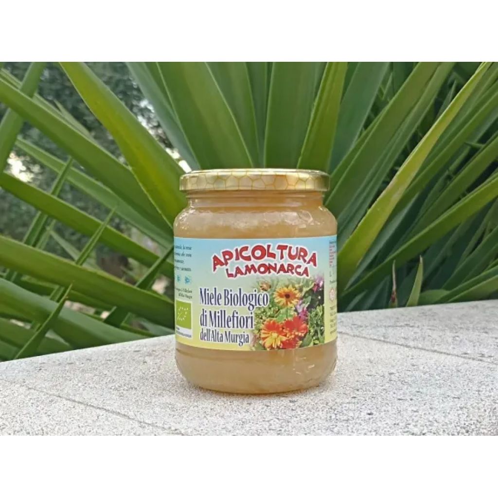Miele biologico di Millefiori dell'Alta Murgia in vaso da 1000g