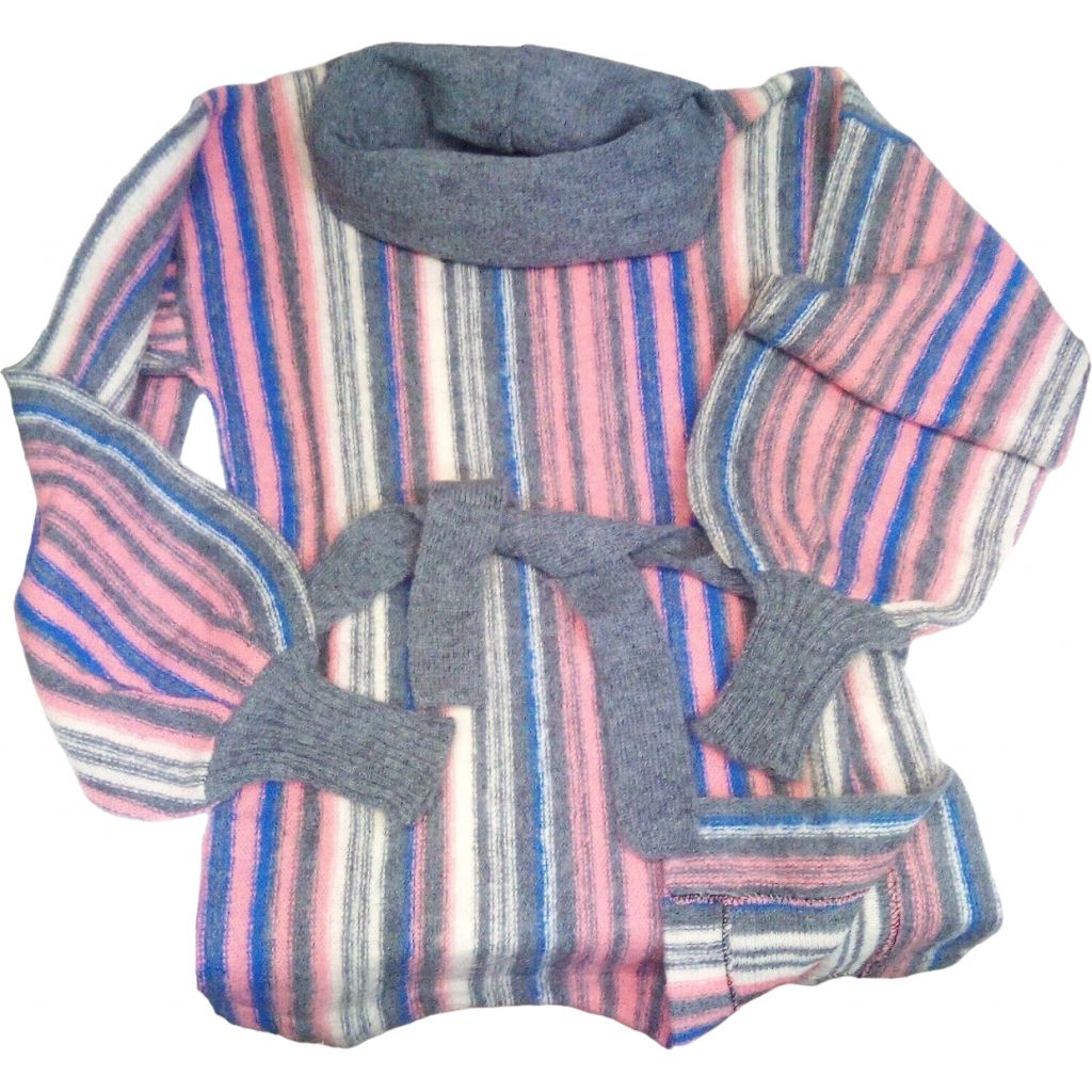 Maglioncino Donna Collo Dolcevita Vintage Righe Verticali Misura 2 Anni 70 Nuovo