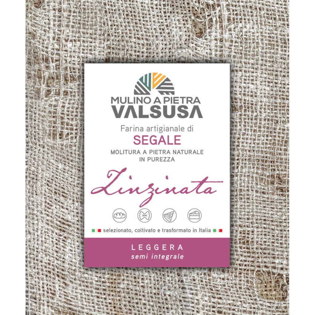 Zinzinata Leggera 1 kg - Farina di Segale di Montagna Semintegrale, TIPO 2, macinata a pietra, 100% Piemontese