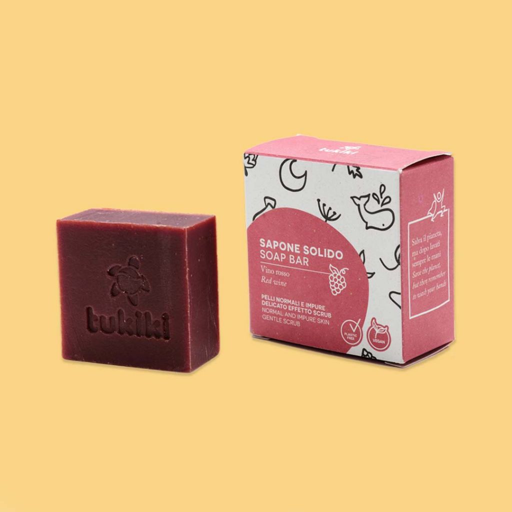 Sapone scrub solido al vino rosso