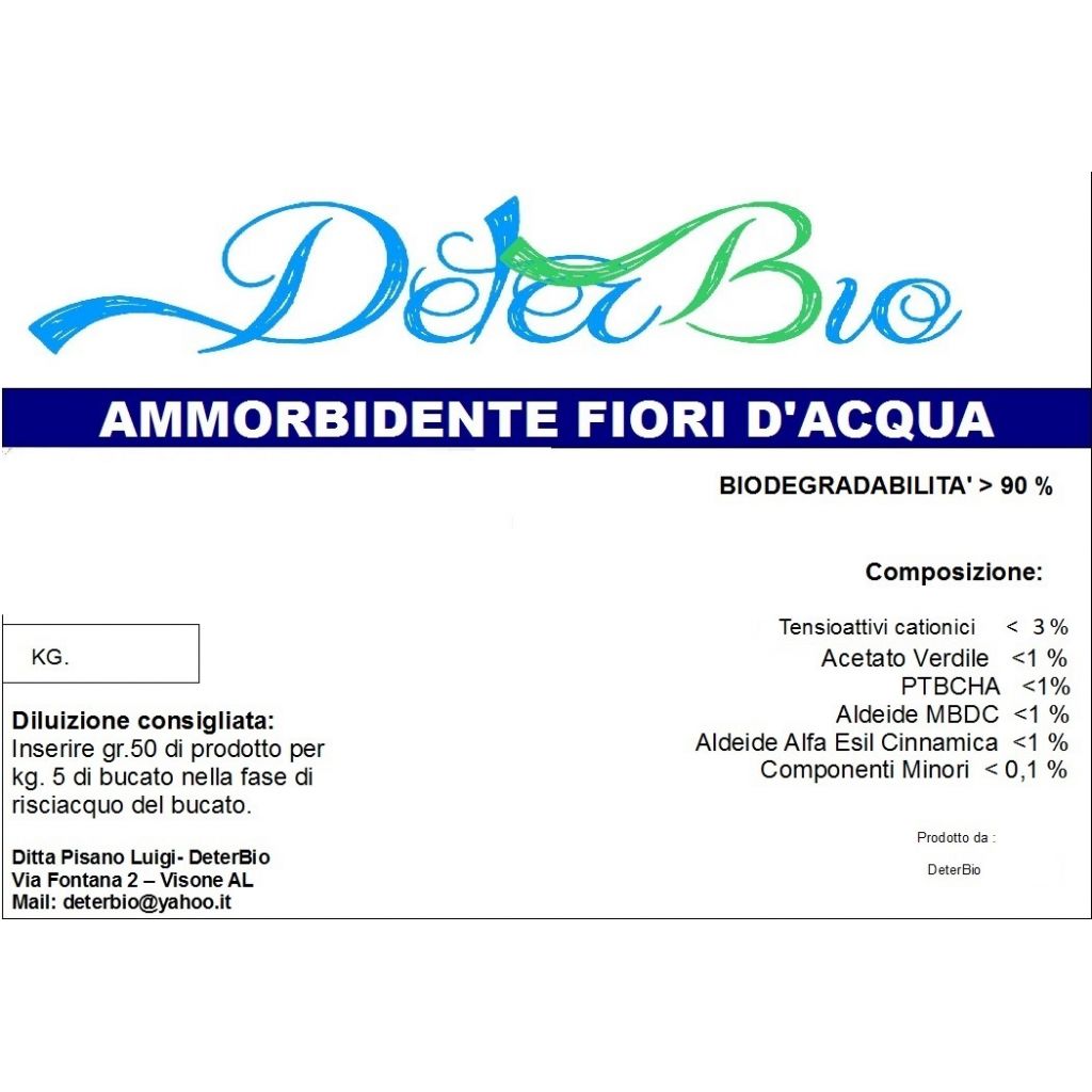 Ammorbidente bucato fiori d'acqua kg. 25