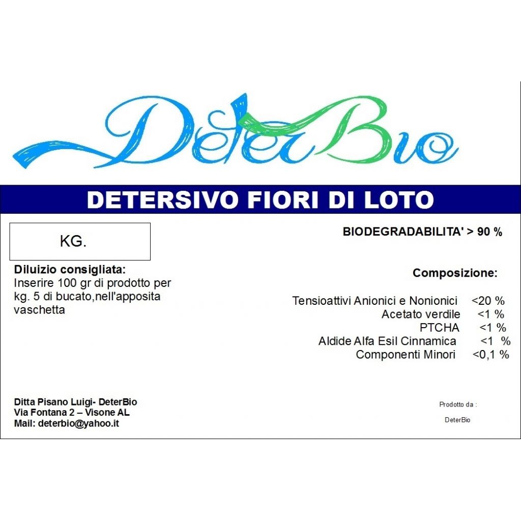 Detersivo bucato lavatrice fior di loto kg. 25