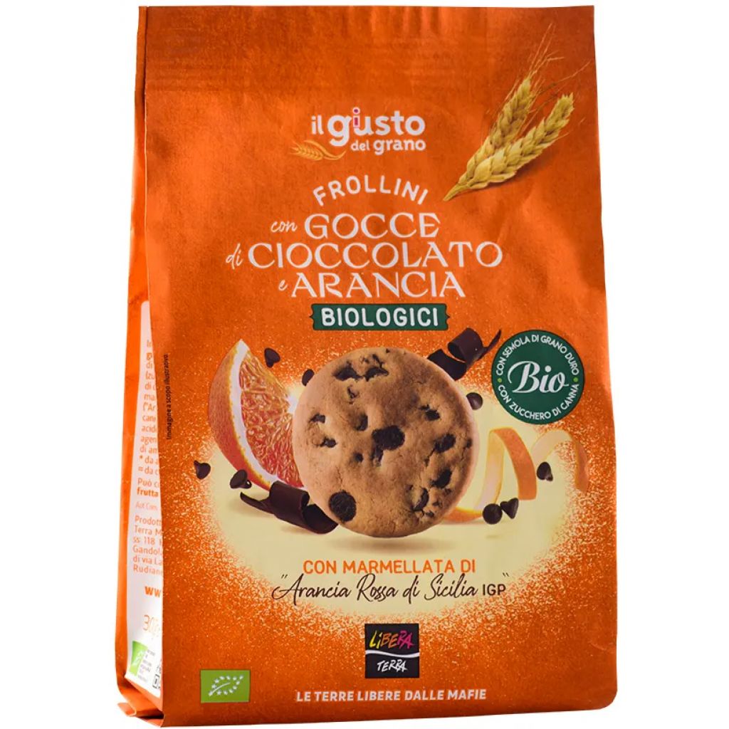 Frollini gocce di cioccolato arancia biologici