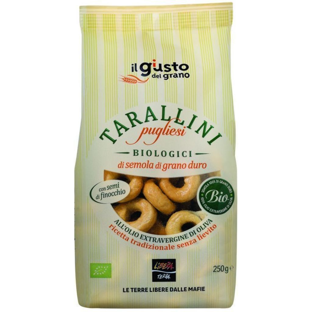 Tarallini Pugliesi Biologici con Semi di Finocchio - 250 g