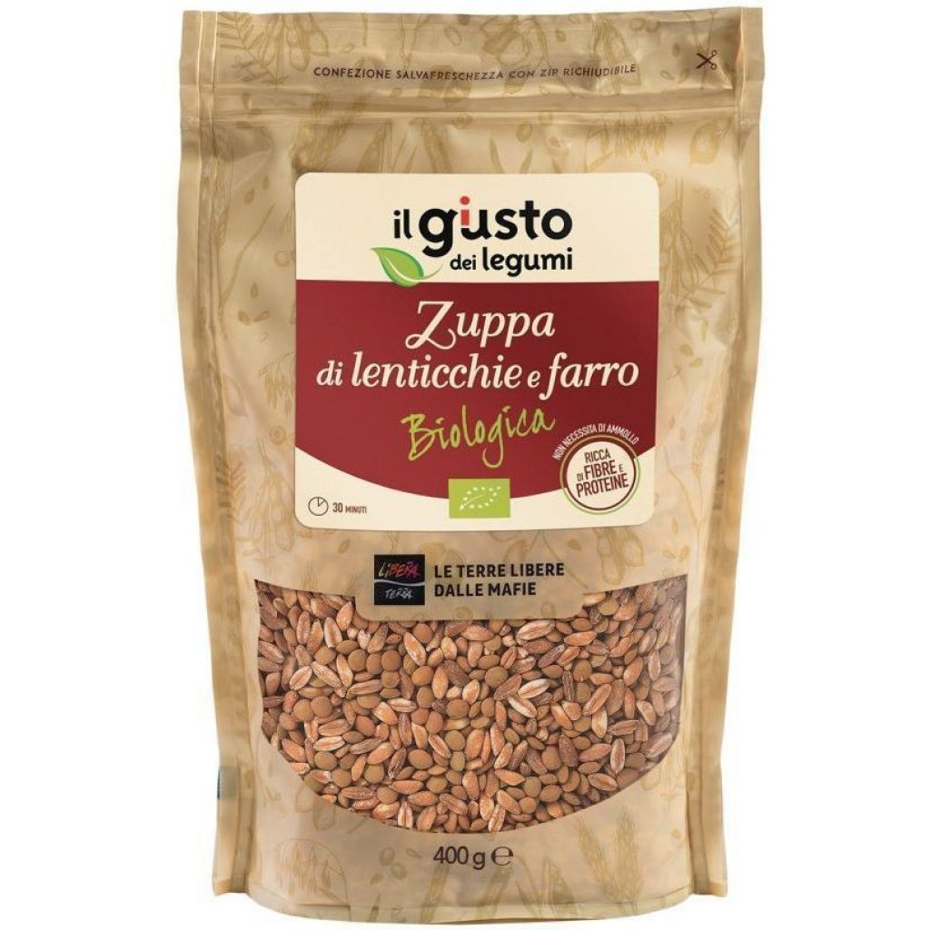 Zuppa di Lenticchie e Farro Perlato biologica - 400 g