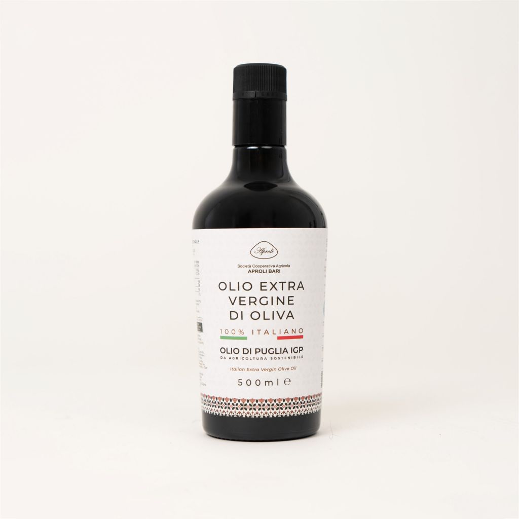 Olio extravergine di oliva OLIO DI PUGLIA IGP - Sostenibile - Bottiglia 500 ml - campagna 24/25