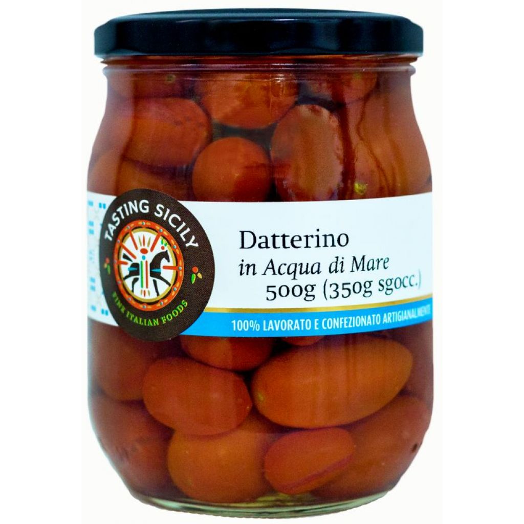 Pomodoro Datterino in Acqua di mare 500g (sgocc. 350g)