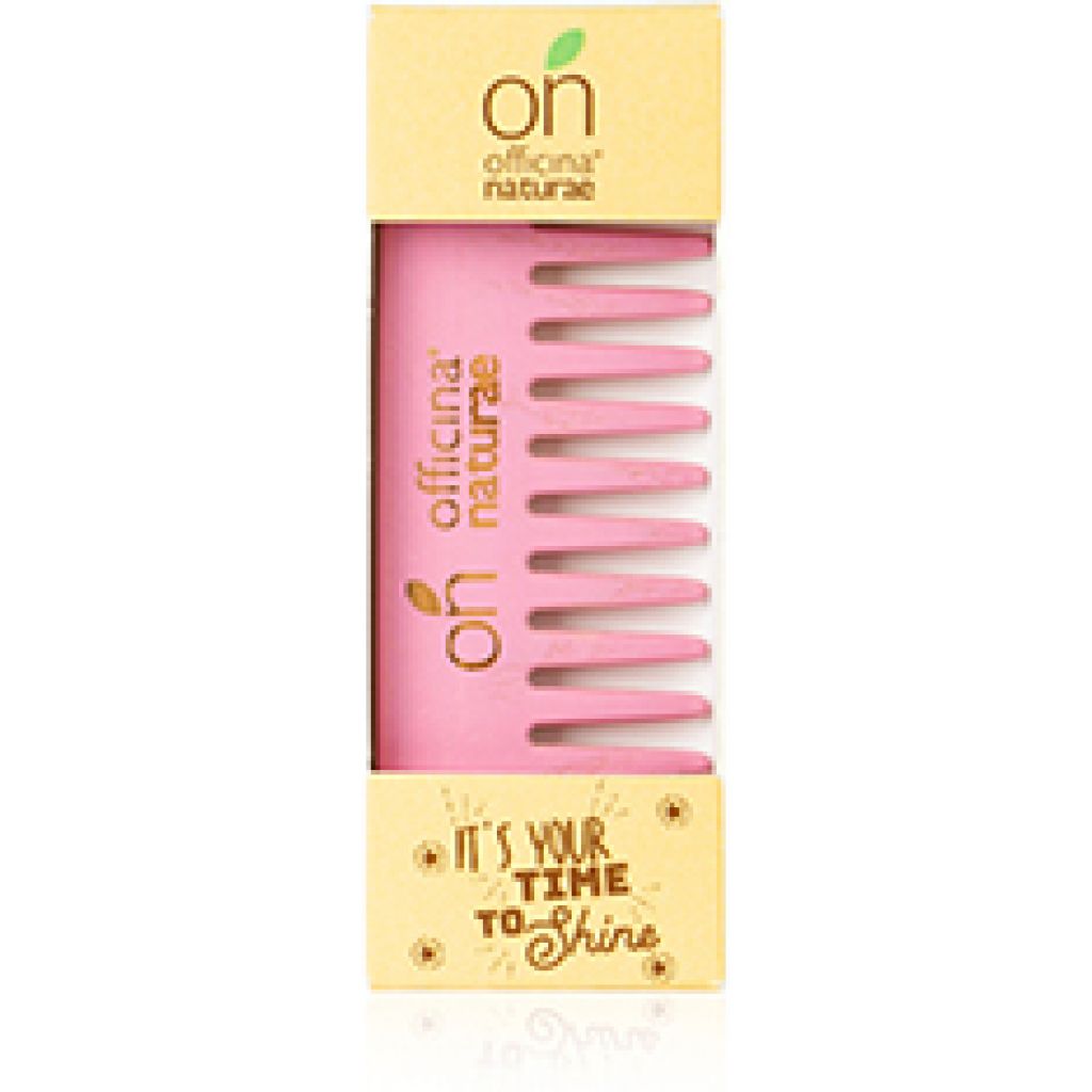 Pettine in legno a denti radi rosa